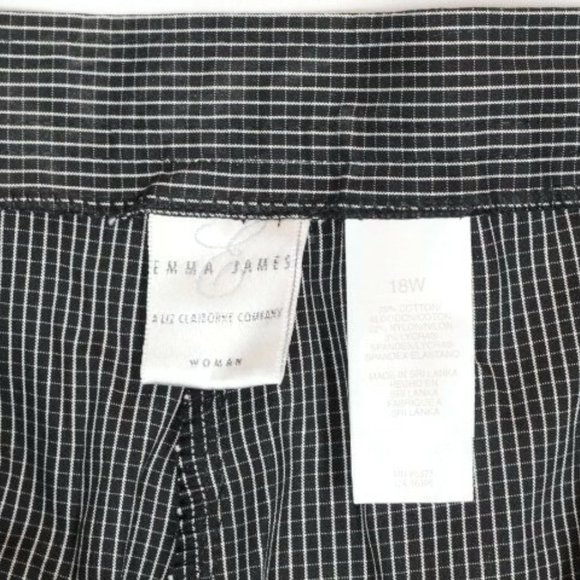Emma James by Liz Claiborne Black White Check Women's Dress Pants 18W 044 - Picture 2 of 4
